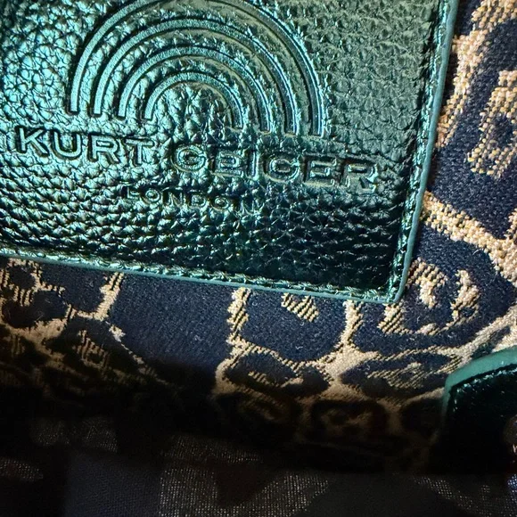 Kurt Geiger SouthBank Animal Print Tote with Metallic Green Accents - Picture 9 of 9